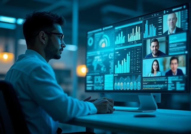 Abstract representation of data points and human interaction